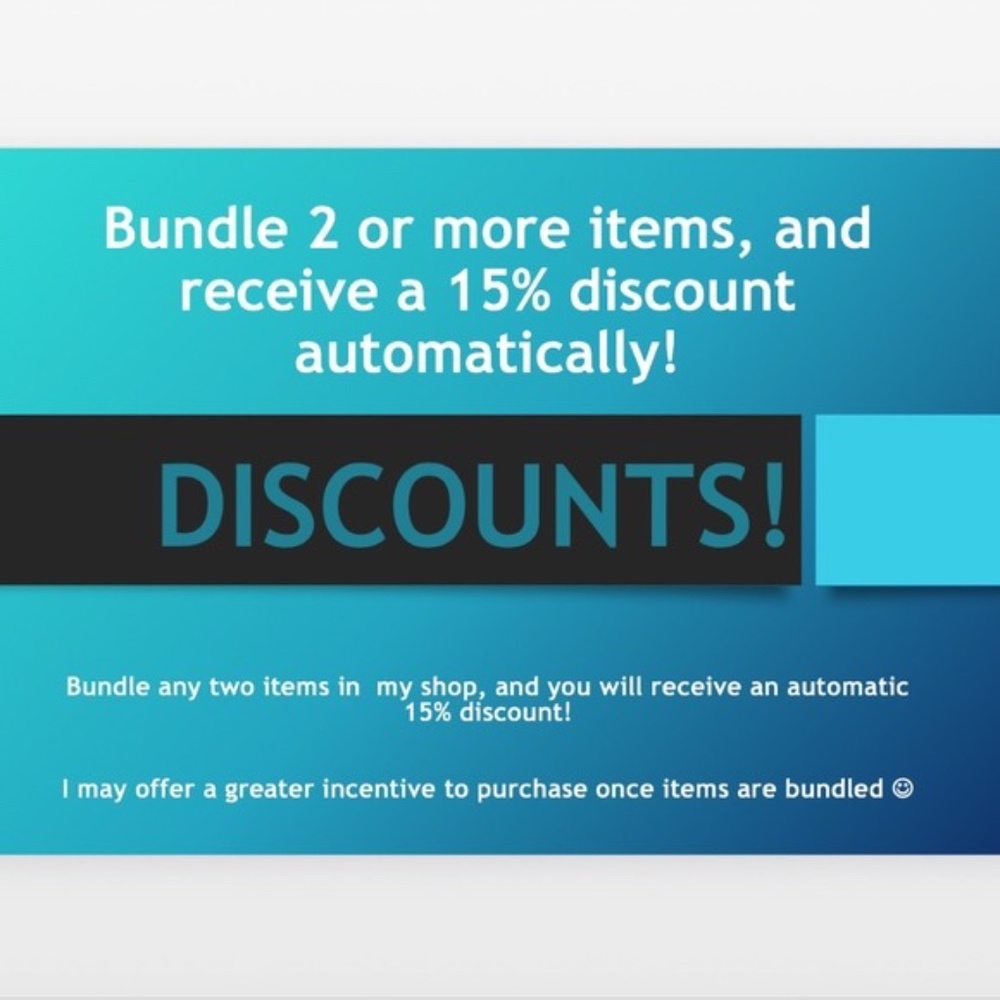 Buy 2 items, get 15% Discount!!